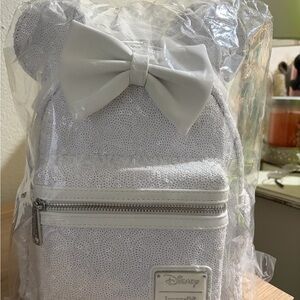 Disney White Sequin Bridal Backpack